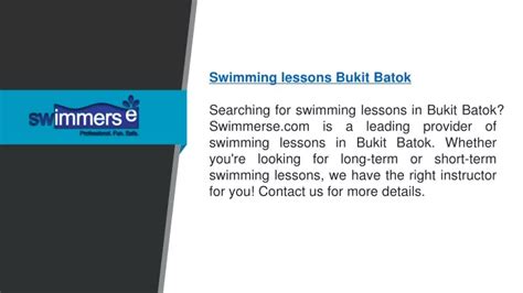 Ppt Swimming Lessons Bukit Batok Powerpoint