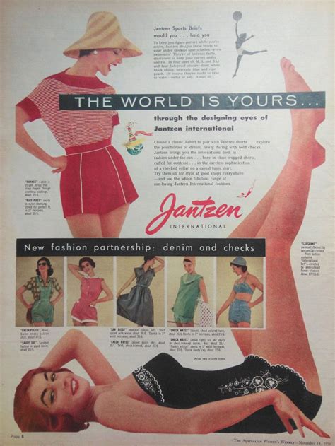 Original Vintage Australian Advertising 1950s Jantzen Ad Retro Fashion Print Retro Fashion