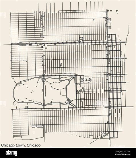 Street Roads Map Of The Chicago Lawn Community Area Chicago Stock