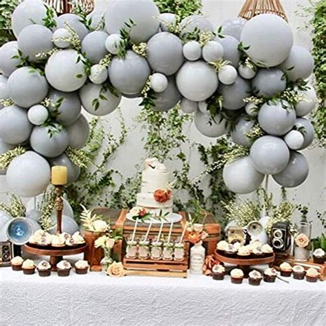 PartyWoo Gray Balloons, 60 pcs Grey Latex Balloons of 12 inch Dark Gray ...