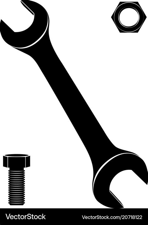 Wrench Icon Bolt Nut Set Royalty Free Vector Image