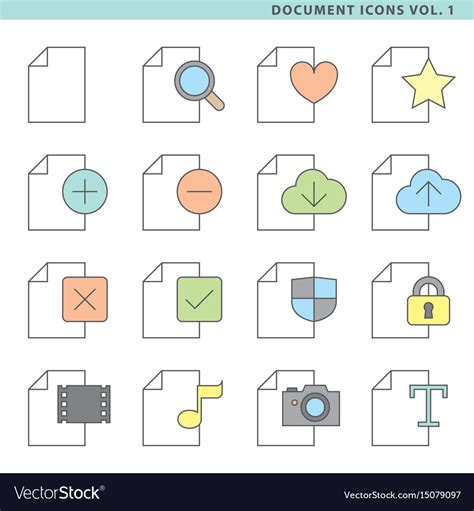 Document icons vol 1 Royalty Free Vector Image