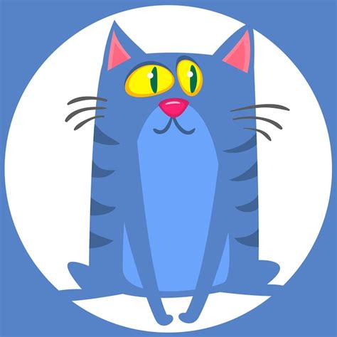 Cartoon Lustige Katze Fett Gestreifte Katze Illustration Vektor