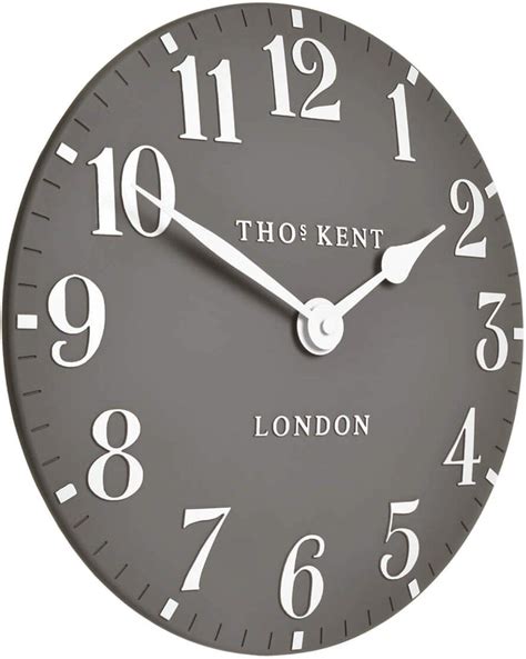 Large Grey Wall Clock 20in 50cm Thomas Kent Arabic Clock Dolphin Grey