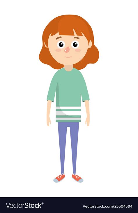 Cute Girl Cartoon Royalty Free Vector Image Vectorstock