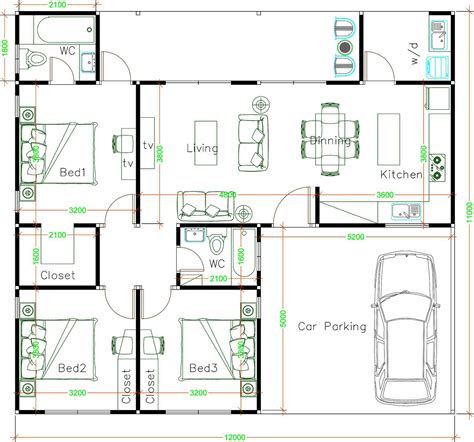 House Plans 12x11 With 3 Bedrooms Shed Roof Sam House Plans In 2020