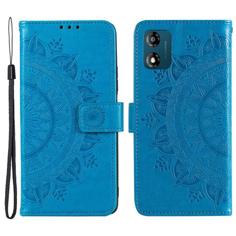 SKALO Motorola Moto E13 4G Mandala Plånboksfodral Blå Elgiganten