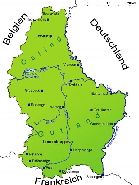 Luxemburg Geografie Landkarte Länder Luxemburg Goruma