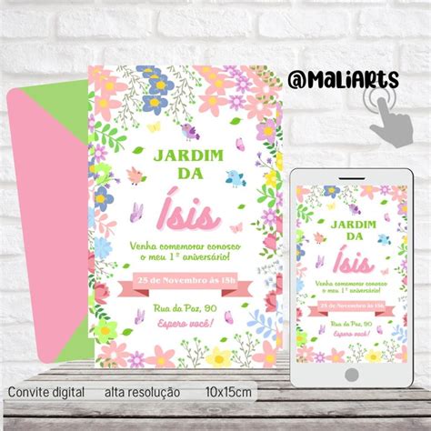 Convite Virtual Jardim Encantado Elo Produtos Especiais