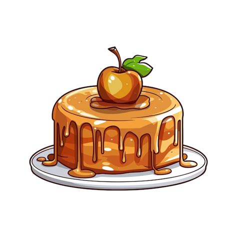 Premium Vector | Caramel apple cake clip art illustration