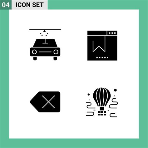 Set Of Commercial Solid Glyphs Pack For Car Air Browser Backspace Tour