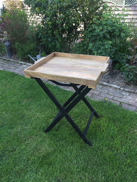 Vintage Style Hardwood Folding Butler Tray Table With Folding Etsy Uk