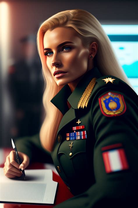 Lexica A Sexy Polish Female Military General With Long Blonde Hair