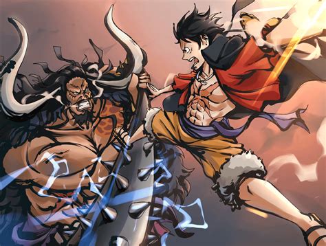 Luffy vs Kaido Fanart by Me : OnePiece