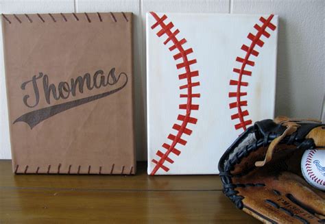 Personalized Baseball Themed Decor Set of Two 8x10 Canvas | Etsy