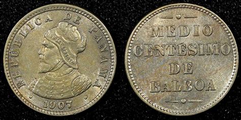 1 2 Centesimo PANAMA Copper Nickel 1907 Balboa UNC KM 6 22 938 Unz