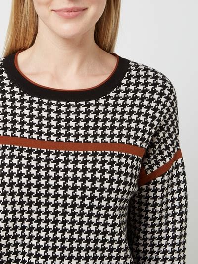 Gerry Weber Pullover Mit Hahnentritt Dessin Black Online Kaufen