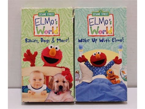 Elmo's World VHS Lot of 2: Babies, Dogs & More Wake up With Elmo Sesame ...