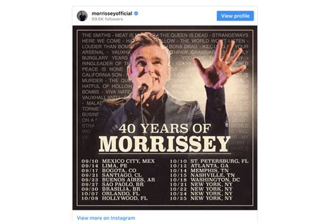 Morrissey Akan Tur Ulang Tahun 40 Years Of Morrissey Antara News