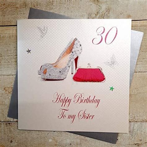 White Cotton Cards 30 Happy Sister Ręcznie Wykonana Duża Kartka Na