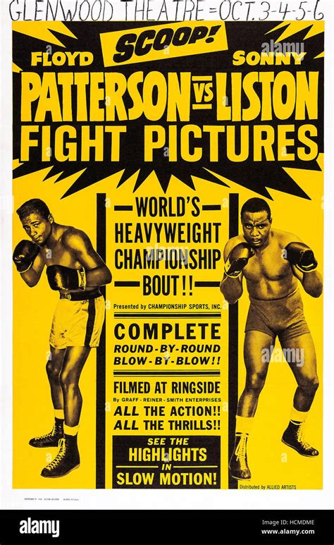 SONNY LISTON VS. FLOYD PATTERSON, US poster art, from left: Floyd ...