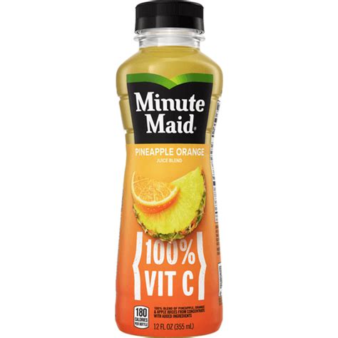 Minute Maid Pineapple Orange Juice Bottle 12 Fl Oz Orange Delaunes Supermarket