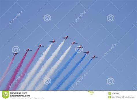 REd Arrows in Formation stock photo. Image of formation - 107456686