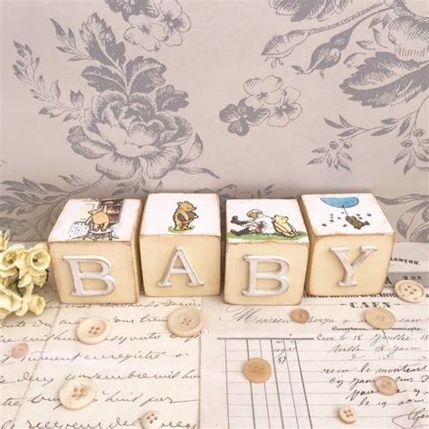 Winnie The Pooh Decorative Baby Blocks Made To Order Etsy Uk Winnie