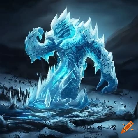 Detailed Ice Elemental Fantasy Art On Craiyon