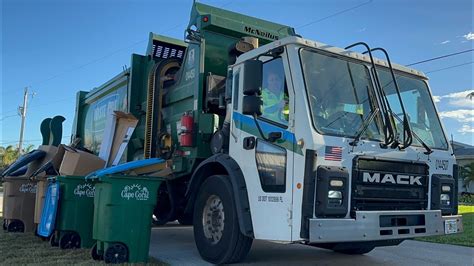 Cape Coral Waste Pro Mack Lr Mcneilus Zr Garbage Truck Compilation