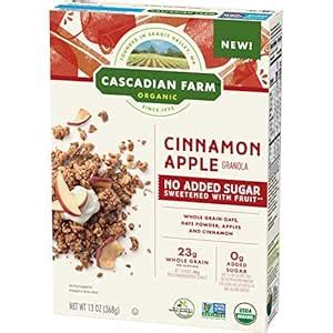 Amazon Cascadian Farm Organic No Added Sugar Granola Cinnamon