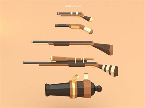 Low Poly Pirates By Alex Pushilin Via Behance Prop Design Game