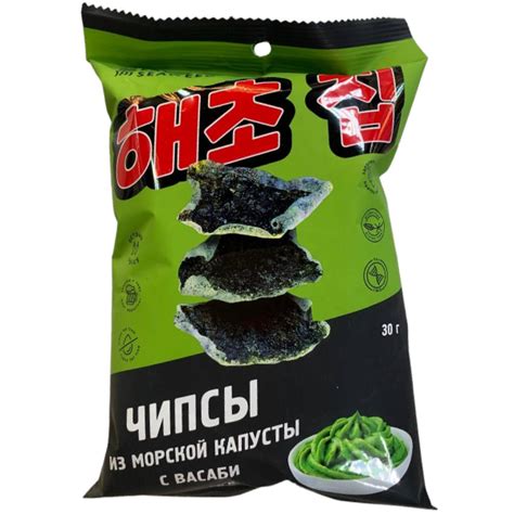 Чипсы из морской капусты с васаби EAT SEAWEED, 30 гр – купить за 240 ...