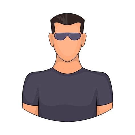 Hombre En Icono De Gafas En Estilo De Dibujos Animados Aislado Sobre