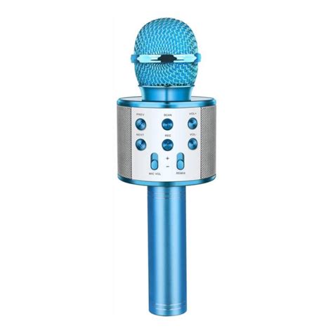 Microfono Karaoke Bluetooth Efectos De Voz Ws858 Azul Generico