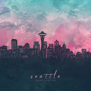 Seattle Skyline Abstract 4 Painting By Bekim M Pixels