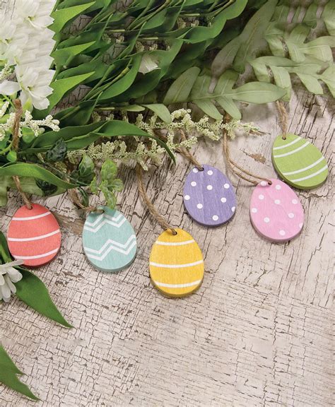 Col House Designs - Retail| Wooden Easter Egg Ornaments, 6/Set