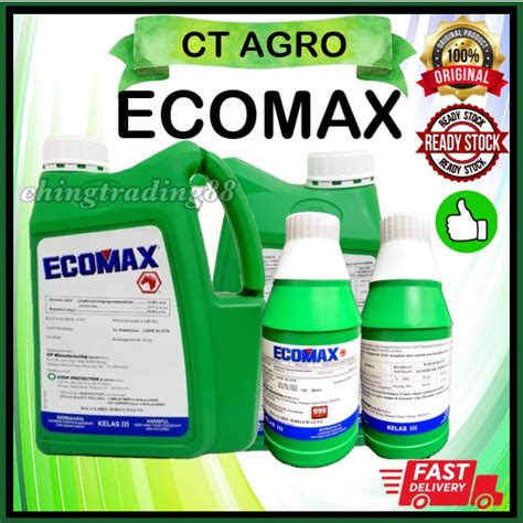 Ecomax 4L 1L Glyphosate 41 Ready Stock Racun Rumput Rumpai