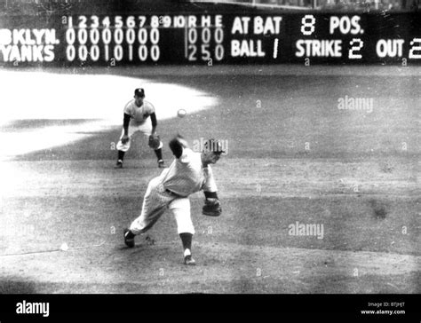 Don Larsen of the NY Yankees pitches perfect game against Brooklyn ...