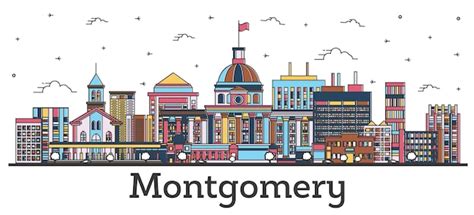 Premium Vector | Outline Montgomery Alabama City Skyline with Color Buildings Isolated on White