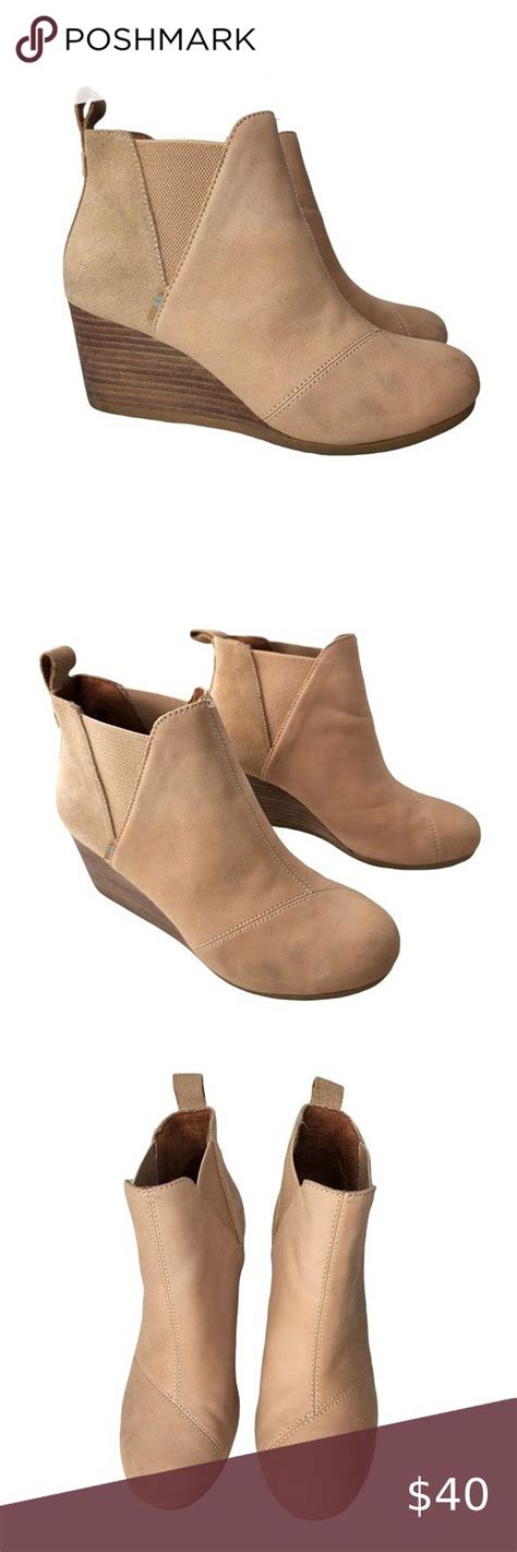 Toms Kelsey Wedge Ankle Boot Honey Tan Womens 85 Wedge Ankle Boots