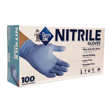 The Safety Zone 100 Count One Size Fits All Nitrile Cleaning Gloves At