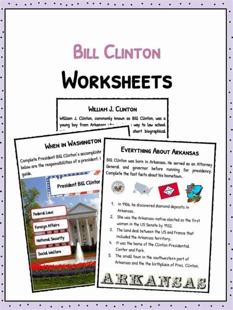 Bill Clinton Facts, Worksheets, Biography & Political Timeline For Kids