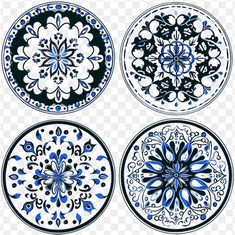 Premium PSD A Set Of Blue And White Plates With The Words Quot