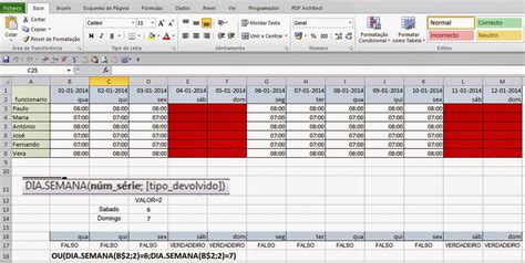 Excel Portugu S Li O N Formata O Condicional Fins De Semana