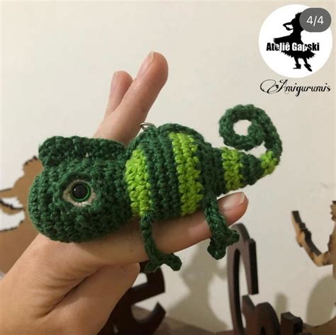 Chaveiro Camaleão Amigurumi no Elo7 Ateliê Gapski 1AAFF6F