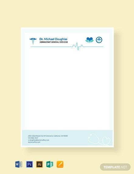 doctor letterhead format template  word illustrator publisher