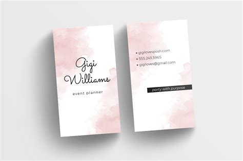 Watercolor Wash Business Card Business Card Templates Creative Market