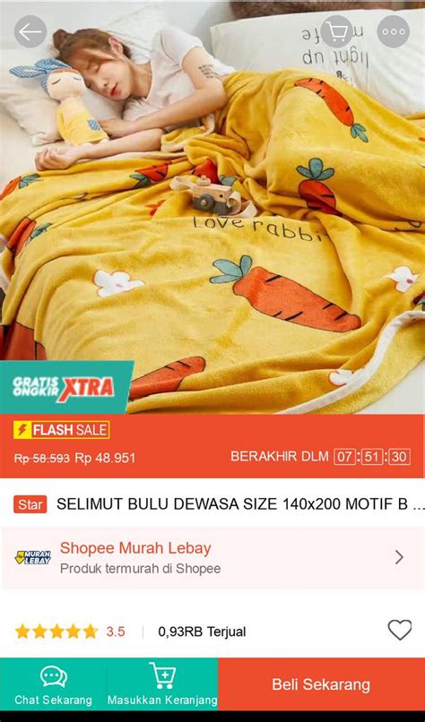 Racun Shopee Haul On Twitter FLASH SALE SELIMUT BULU DEWASA SIZE