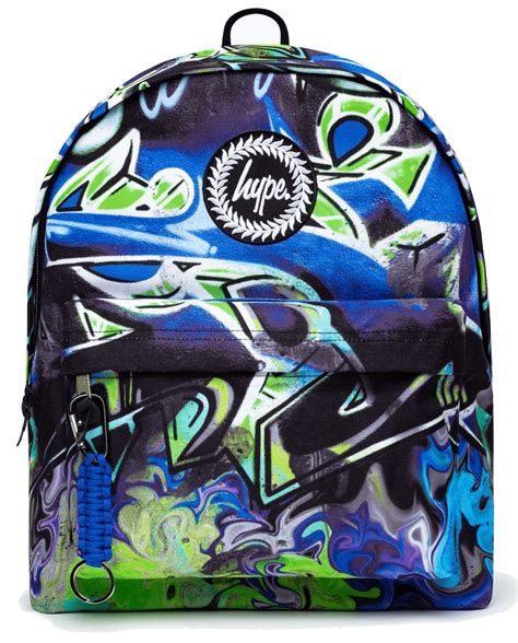 HYPE BLACK & BLUE GRAFFITI BACKPACK - Victoria 2 Schoolwear